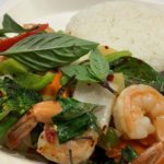 Shrimp Basil ( 6 Pieces ) With Chili And Mint Leaf With Rice